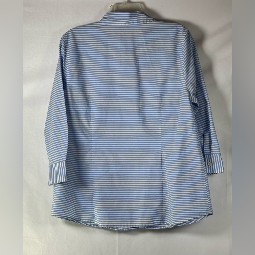 Van Heusen Blue and White Striped Button Down Shirt - Picture 3 of 8